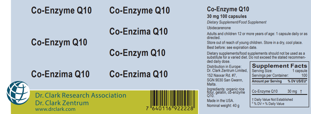 Co-Enzyme Q10, 30 mg 100 capsules (DRC)
