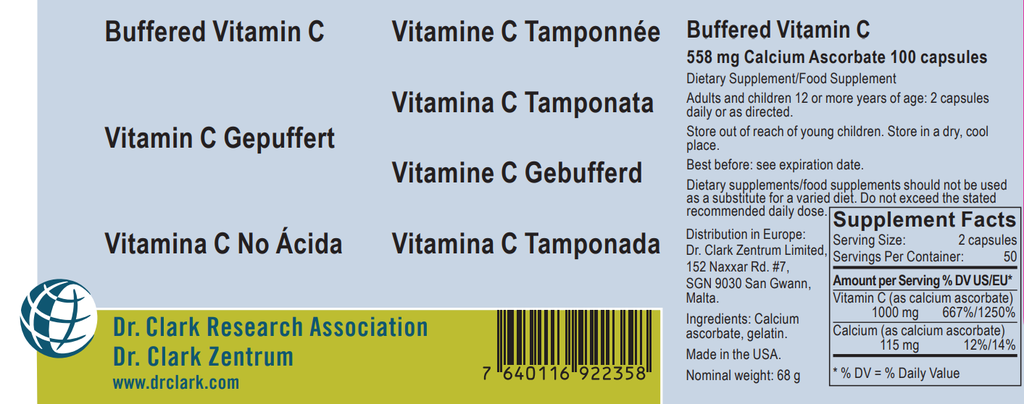 Vitamin C Buffered, 500 mg 100 capsules
