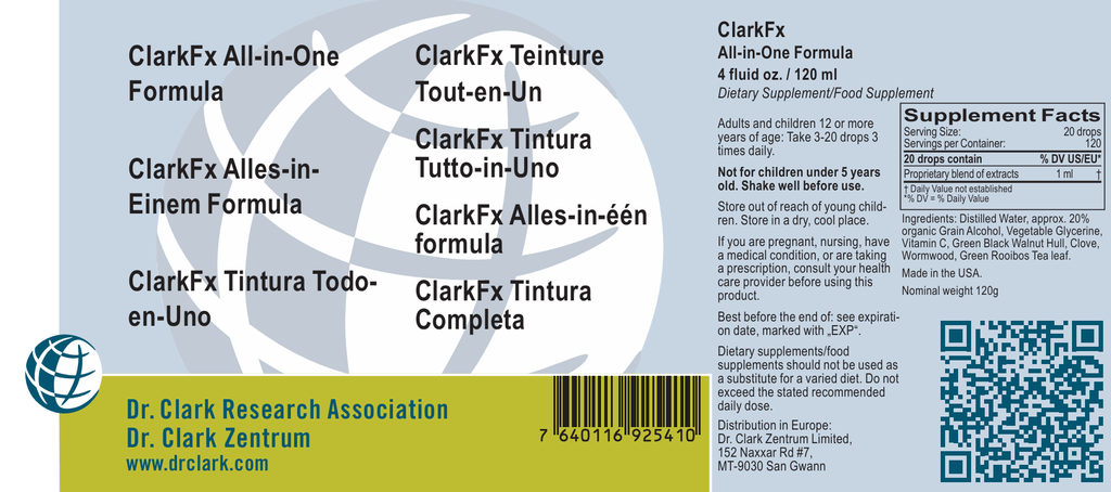 ClarkFx All-in-One Tincture, 4 oz (120 ml)